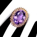 Ring Amethyst 29,69 ct Turmaline 925 Größe 18,5