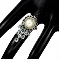 Ring natürliche Aquamarin Perle Größe 13,5