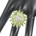 Ring natürliche Saphire 925 Olivin Größe 17,5 2