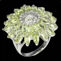 Ring natürliche Saphire 925 Olivin Größe 17,5 2