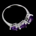 Ring Silber Weißgold 14 K Amethyste Größe 14 3