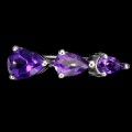 Ring Silber Weißgold 14 K Amethyste Größe 14 3