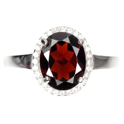 Ring Silber 925 Granat Gr. 11 Natur 3