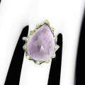 Ring Amethyst 21,19 ct Tsavorit Silber Größe 17