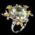 Natürlicher grüner Amethyst Ring 24,66 ct Größe 15,5