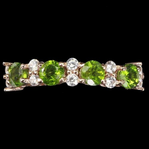 Silberring natürliche Diopside 925 Größe 14