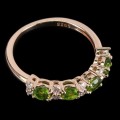 Silberring natürliche Diopside 925 Größe 14