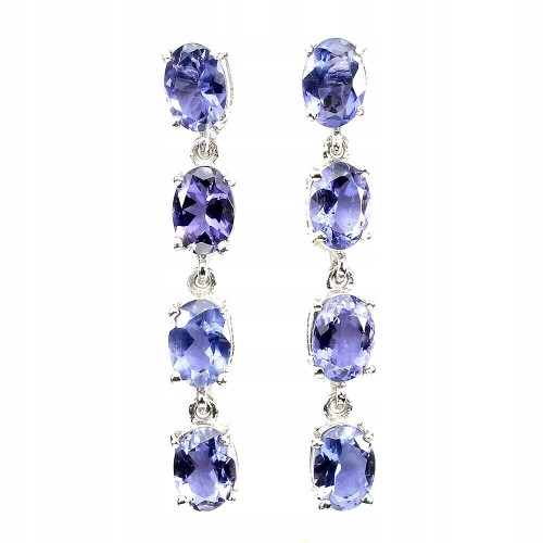 925 Silberohrringe natürliche Iolithe schön 1