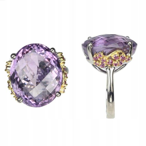 Ring Amethyst 25,45 ct Granat Silber Größe 15