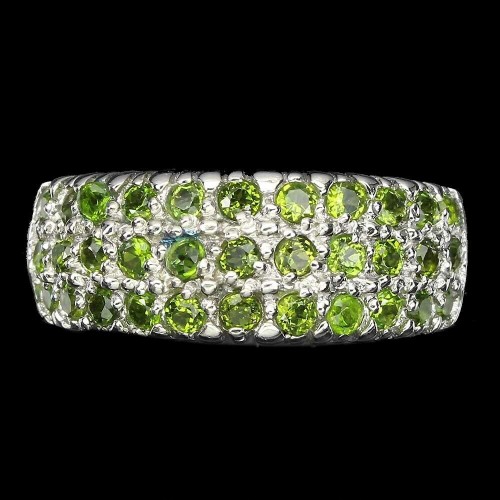 Silberring natürliche Diopside Größe 13,5