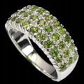 Silberring natürliche Diopside Größe 13,5