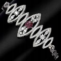 Silberarmband mit natürlichen Granaten Rhodoliten 11