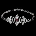 Silberarmband mit natürlichen Granaten Rhodoliten 11