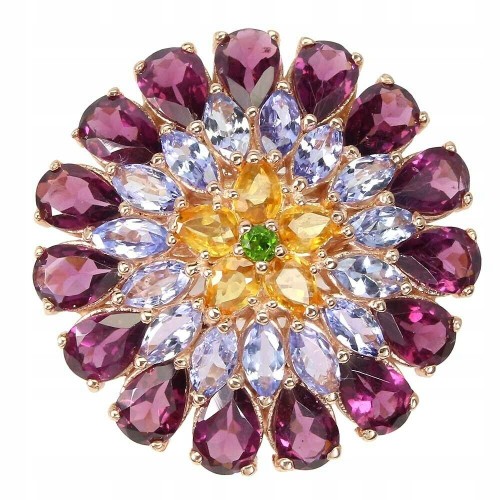 Ring 925 Granaten Citrin Tansanite Größe 17