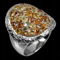 Ring aus Sterlingsilber mit Songea Saphiren Größe 15,5