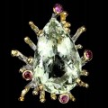 Natural green amethyst ring 18.22 ct size 14.5