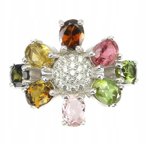 Natur Ring 925 Silber Turmaline Größe 16,5 4