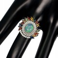 Silberring Opal Saphire Größe 17 4