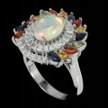 Silberring Opal Saphire Größe 17 4