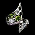 Ring natürliche Aquamarin Diopside Größe 14