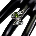 Ring natürliche Aquamarin Diopside Größe 14