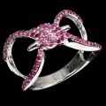 Ring 925 Silber natürliche Rubine Größe 13