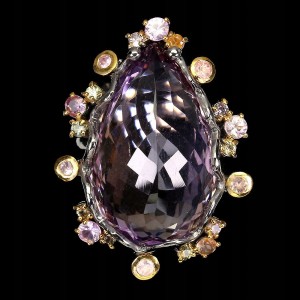 Silberring Größe 17 22,11 ct Ametrin Saphire