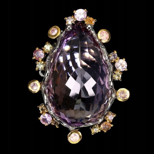Silberring Größe 17 22,11 ct Ametrin Saphire