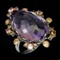 Silberring Größe 17 22,11 ct Ametrin Saphire