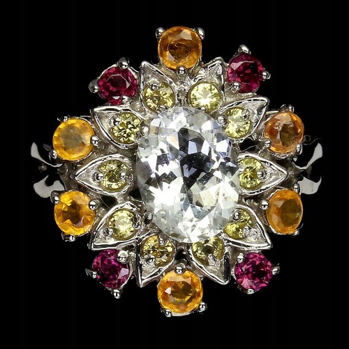 Ring mit natürlichen Aquamarin Saphiren Größe 16,5