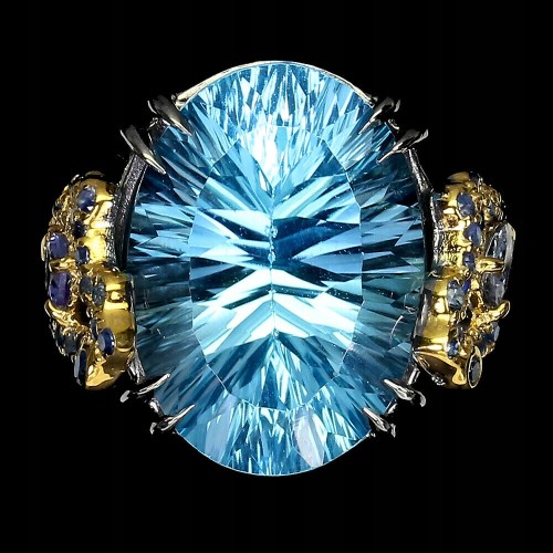 Ring 16,04 ct Sky Blue Topas Saphire Größe 16,5