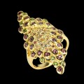 Ring 925 Granate Saphire Diopside Größe 16,5