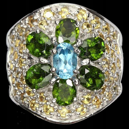 Ring natürliche Diopsid Saphire Größe 16 Topas