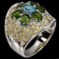 Ring natürliche Diopsid Saphire Größe 16 Topas
