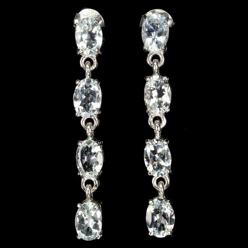 Zarte Aquamarin Ohrringe aus natürlichem Silber 1