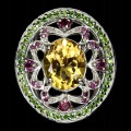 Ring 925 Granaten Citrin Diopside Größe 13