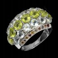 Aquamarin Ring 925 Silber Peridot Größe 16,5