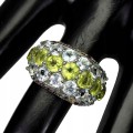 Aquamarin Ring 925 Silber Peridot Größe 16,5