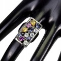 Ring 925 Tansanit Aquamarin Citrin Größe 16