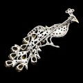 Pfau Brosche Citrin Granate Rubine Silber 925