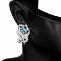 Ohrringe aus 925er Silber 1 natürlicher blauer Topas London