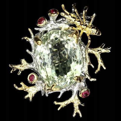 Natürlicher grüner Amethyst Ring 19,47 ct Größe 14