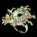 Natürlicher grüner Amethyst Ring 19,47 ct Größe 14