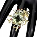 Natürlicher grüner Amethyst Ring 19,47 ct Größe 14