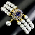Armband natürliche Tansanit Perlen Silber 925 2