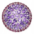 Ring 925 natürliche Granat Amethyste Größe 17