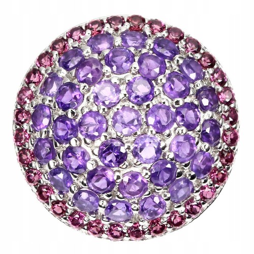 Ring 925 natürliche Granat Amethyste Größe 17