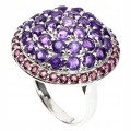Ring 925 natürliche Granat Amethyste Größe 17