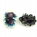 Silber Emaille Ohrringe AAA Zirkonia Frosch 1