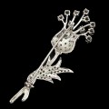 Brosche Turmalin Blume Saphire Silber Diopside